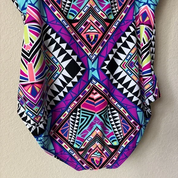 Swimsuits for All 14 Kaleidoscope Geometric Printed One Piece Swimsuit - Picture 8 of 14